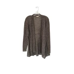 Eileen Fisher Women Plus Brown Open Relaxed Linen Knit Cardigan Size 1X